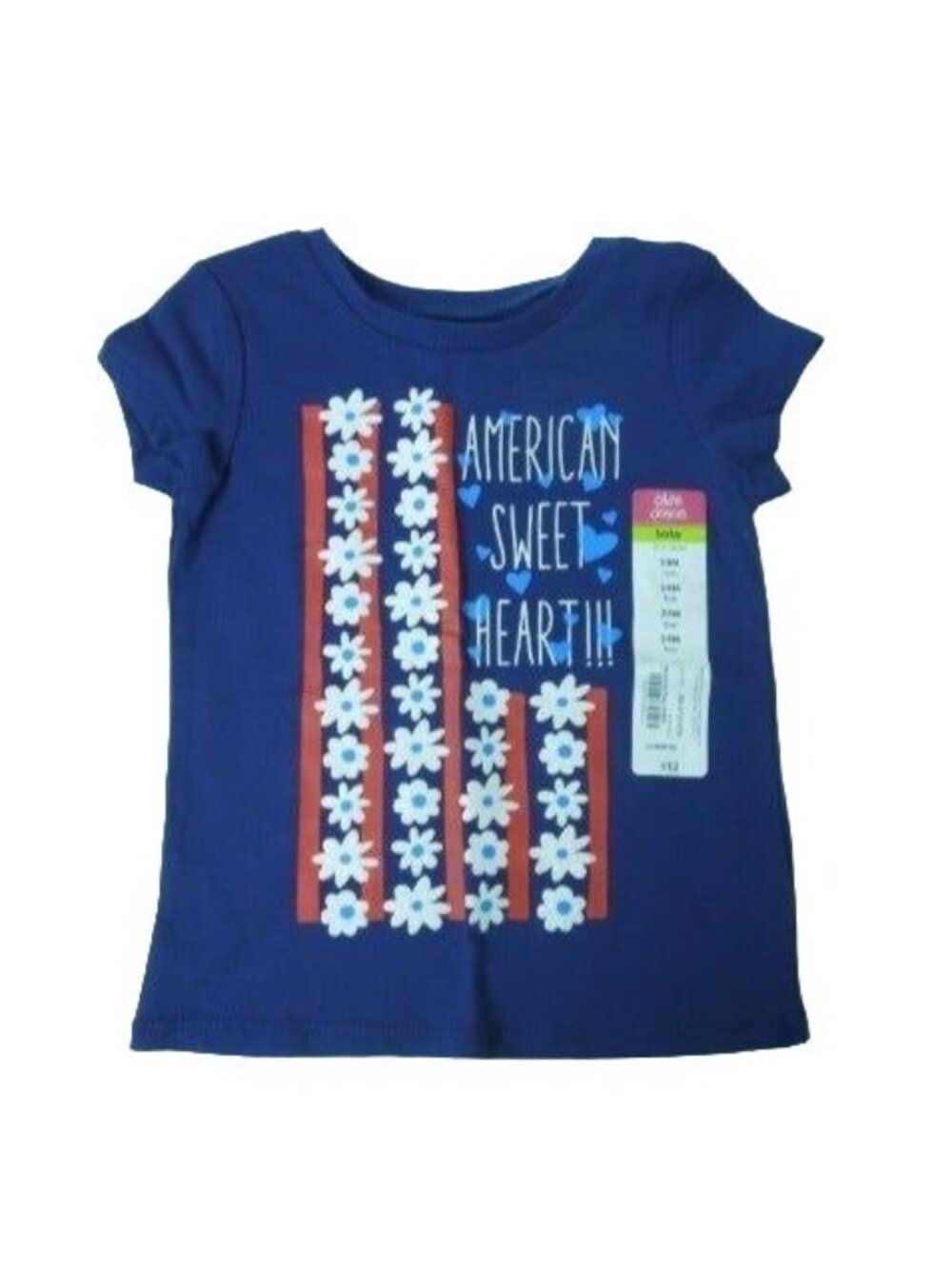 Okie Dokie American Sweet Heart Floral Shirt Tee Size 24M